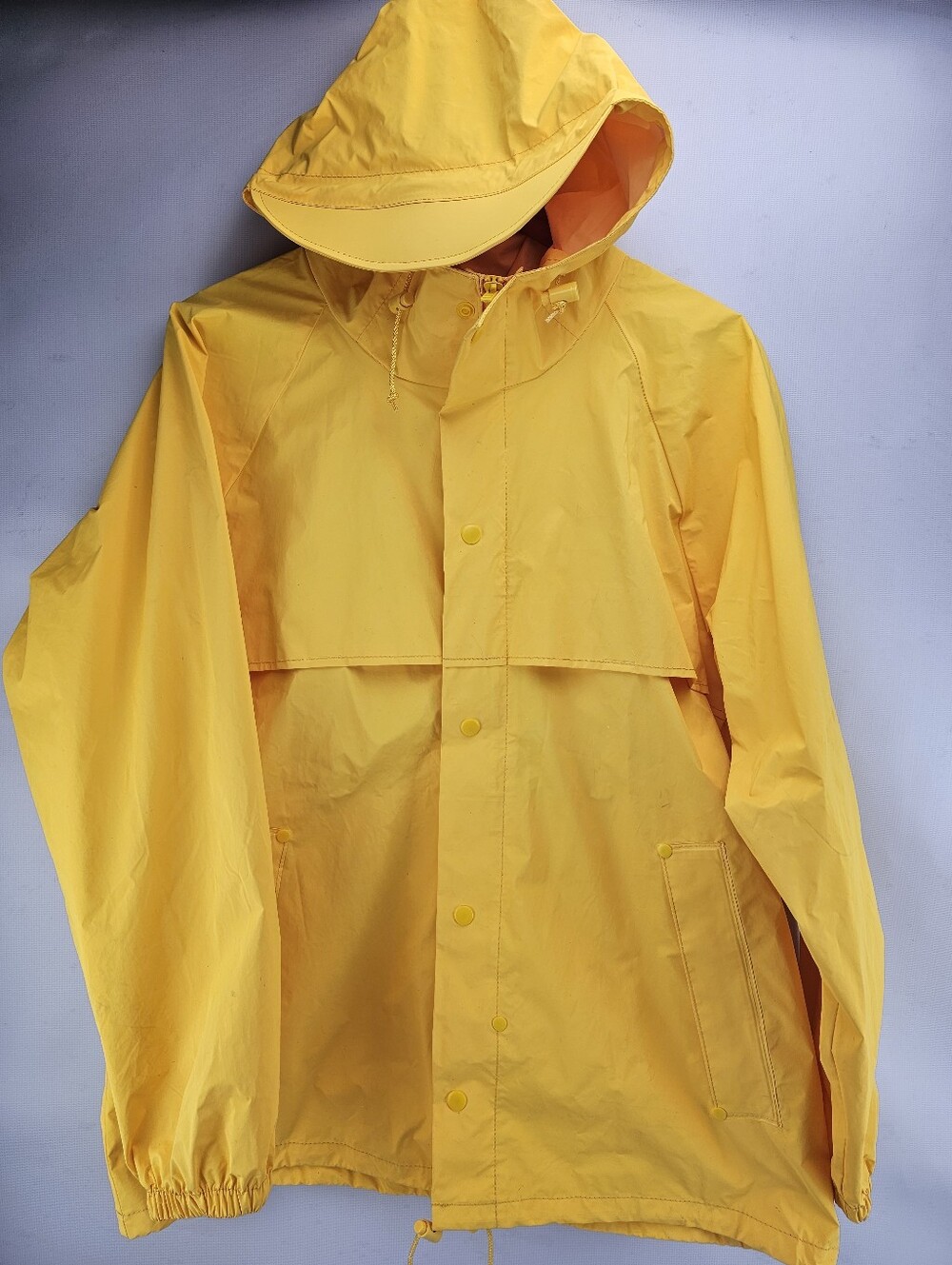 Lands' End Vintage Unisex Yellow Rain Jacket Size Medium 38-40